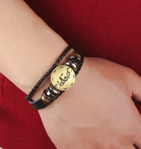 Miniatura 65 de Hamoery Pulsera de cuero de aleación punk para Constellation trenzada pulsera pulsera brazalete