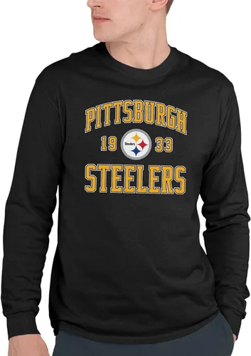 Hybrid Sports NFL - Pittsburgh Steelers - Established - Camisa de manga larga para hombre y mujer, talla XL, Pittsburgh Steelers, negro