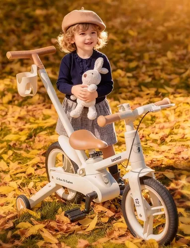 Miniatura 7 de lecoco Bicicleta para niños pequeños con mango de empuje 6 en 1 para niños, juguetes de bicicleta de equilibrio con ruedas de entrenamiento