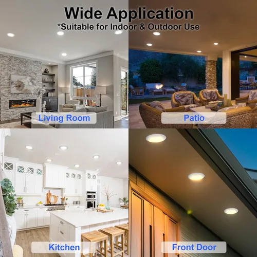 Miniatura 6 de Vivio Lighting Paquete de 2 luces LED de disco de 5/6 pulgadas, superficie regulable, montaje empotrado, luz de techo para cocina, sala de estar