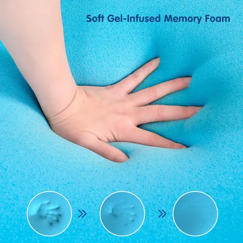 Miniatura 6 de CHUN YI Cubrecolchón de espuma viscoelástica, con infusión de gel refrescante para aliviar la presión, certificado CertiPUR-US