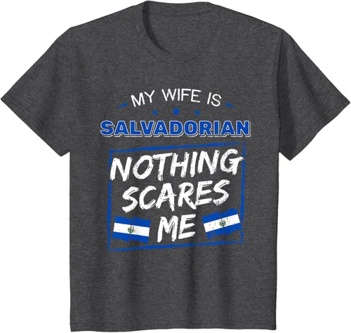 Miniatura 43 de Camiseta con la bandera de raíces salvadoreñas de El Salvador My Wife Is Salvadoran Roots, Negro