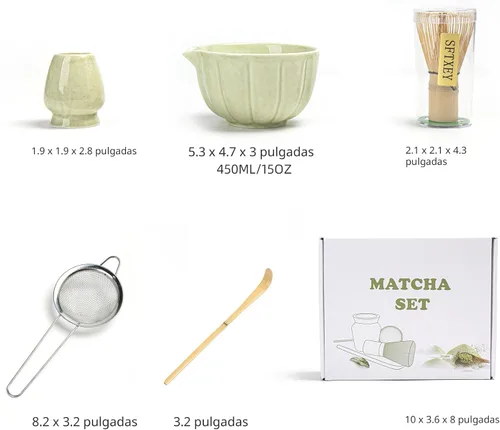 Miniatura 6 de Set de Batidor Matcha, Set de Matcha Incluye Tazón de Matcha de Cerámica, Batidor de Bambú, Cuchara, Soporte Chasen, Tamiz, Kit de Matcha Perfecto 1