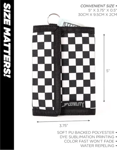 Miniatura 4 de Fydelity Billetera con bloqueo RFID de los años 80, cartera de protección de datos para tarjetas y dinero en efectivo, billetera plegable con gancho