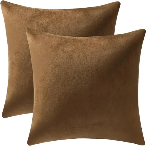 Miniatura 46 de Dezene - 2 fundas decorativas de terciopelo para almohada Hielo de vainilla