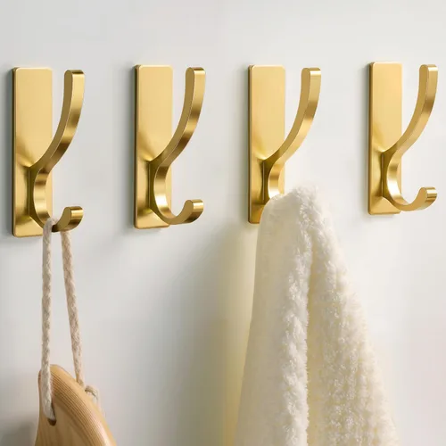 pickpiff Ganchos adhesivos de pared para toallas, gancho adhesivo resistente (13 libras), colgador para puerta, baño, dormitorio, armario, para