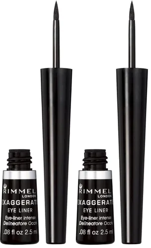 Miniatura 7 de Rimmel London Scandaleyes Exaggerate Delineador de ojos líquido, color intenso, de larga duración, impermeable, 001, negro, 0.08 onzas
