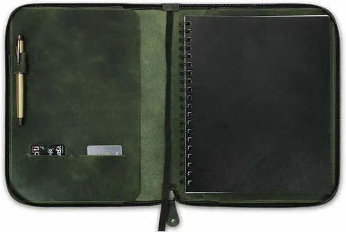 Miniatura 12 de Funda de cuero de grano completo resistente (8.5 x 11 pulgadas), recargable Cahier XXL, cuaderno en espiral recargable (8.5 x 11 pulgadas), funda