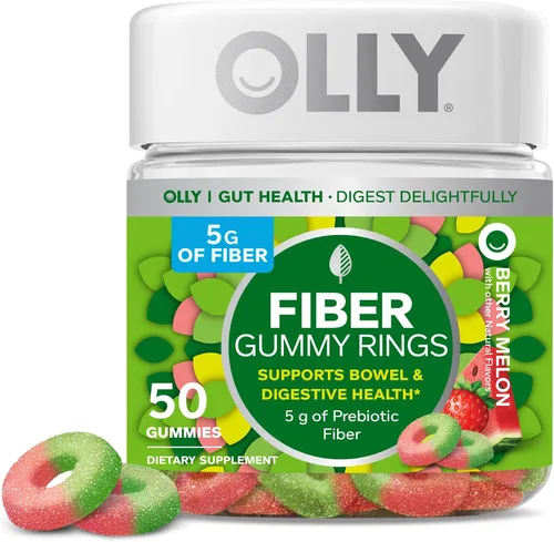 Miniatura 2 de OLLY Anillos de goma de fibra, 0.18 oz de fibra prebiótica, FOS (fructo-oligosacáridos) y gomitas multivitamínicas multiprobióticas para adultos, 1