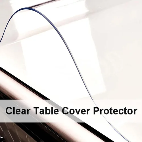 Miniatura 3 de WEIGE Mantel rectangular transparente de 16 x 24 pulgadas, transparente, impermeable, de plástico grueso, protector de mesa de comedor, protector