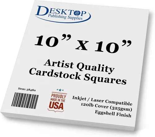 Miniatura 5 de Cuadrados de cartulina blanca de alta calidad, acabado de cáscara de huevo de calidad para dibujo de artista, para repuesto de arte giratorio