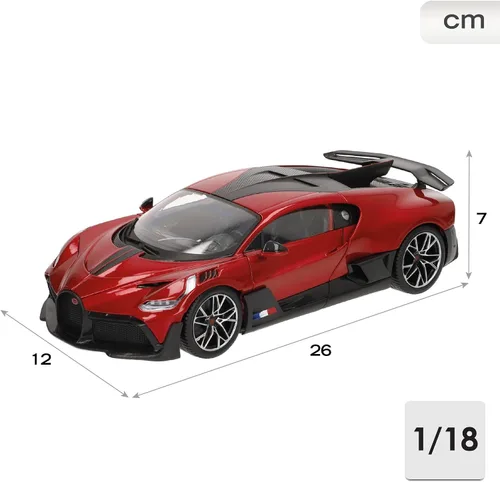Miniatura 6 de Bburago 18-11045R Bugatti Divo 1:18 Escala Modelo de coche, rojo