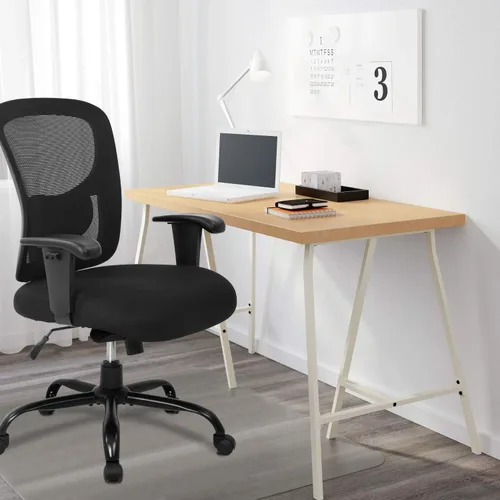 Miniatura 2 de Silla de oficina ergonómica ejecutiva, silla de computadora de malla con soporte lumbar, asiento ancho, brazos de ajuste, giratorio, respaldo alto