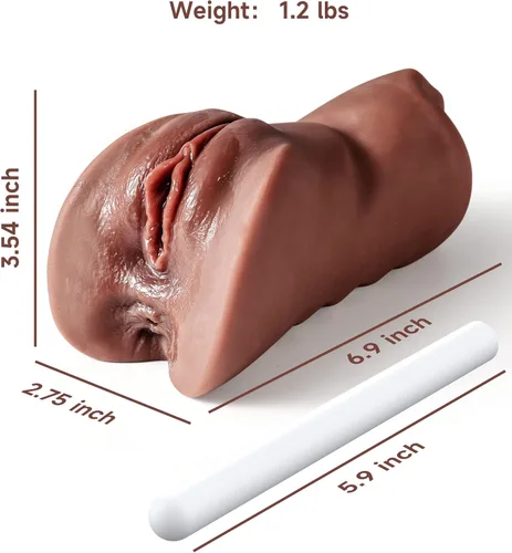 Miniatura 2 de 3 en 1 Masturbador Masculino de Bolsillo, Juguetes Sexuales para Adultos con Vagina Texturizada 3D y Ano Apretado y Palo Secante, Muñeca Sexual