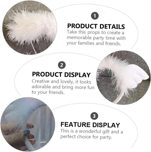 Miniatura 8 de OSALADI 3 Pcs Angel Headband Fabric Christmas Issue Card White Girl
