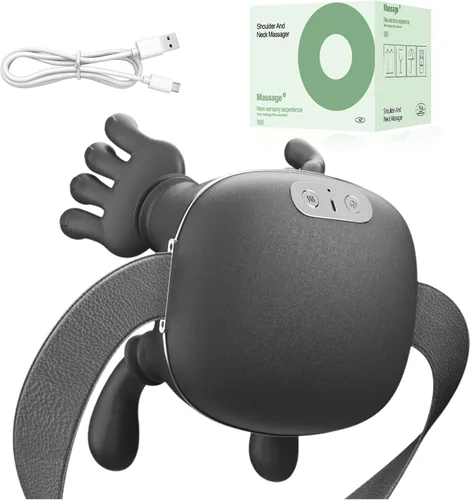 Nooydio Masajeador de cuello, masajeador de cuello y espalda con calor y amasado 4D, masajeador inalámbrico de tejido profundo Shiatsu para alivio