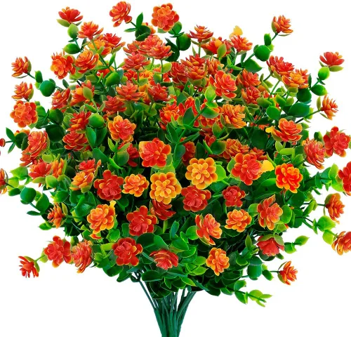 Miniatura 13 de Flores artificiales, arbustos de boj falsos para exteriores, resistentes a los rayos UV, plantas verdes de plástico sintético para colgar