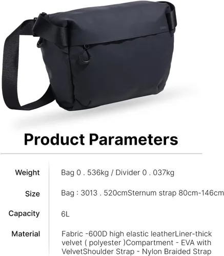Miniatura 6 de ULANZI Bolsa de Hombro Versátil para Cámara, Bolsa de Mensajero para Fotografía y Viaje, Bolsa de Accesorios Portátil, Elegante Bolsa de Cruz