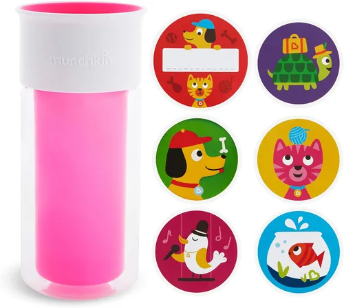 Miniatura 11 de Munchkin® Miracle® 360 - Vaso para beber con aislamiento, incluye calcomanías para personalizar la taza, 9 onzas, verde
