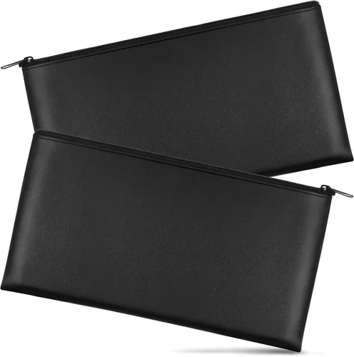 2 piezas bolsas de dinero con cremallera, bolsa de dinero de 11 x 6.1 pulgadas, bolsa bancaria, bolsa de efectivo, cartera de cheques, cosméticos