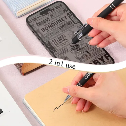 Miniatura 6 de Fuutreo V 50 bolígrafos cristianos de regalo a granel con versículos bíblicos inspiradores, pantalla táctil, escritura positiva, bolígrafos de metal
