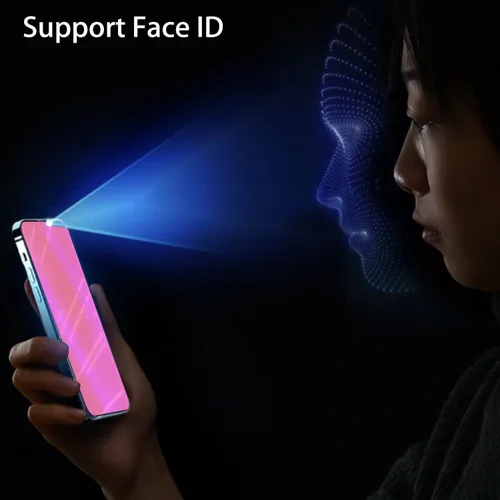 Miniatura 4 de Paquete de 2 Vidrio Templado Privacidad Anti-Luz Azul Compatible con iPhone X/iPhone XS/iPhone 11 Pro Espejo Protector de Pantalla Anti-Espía