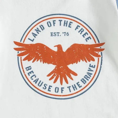Miniatura 5 de Conjunto de ropa patriótica con estampado americano para el 4 de julio para bebé y niño del 4 de julio