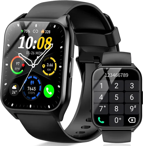 Reloj inteligente, pantalla HD de 1.85" para hombres y mujeres (contestar/realizar llamadas), reloj de seguimiento de actividad física con más de