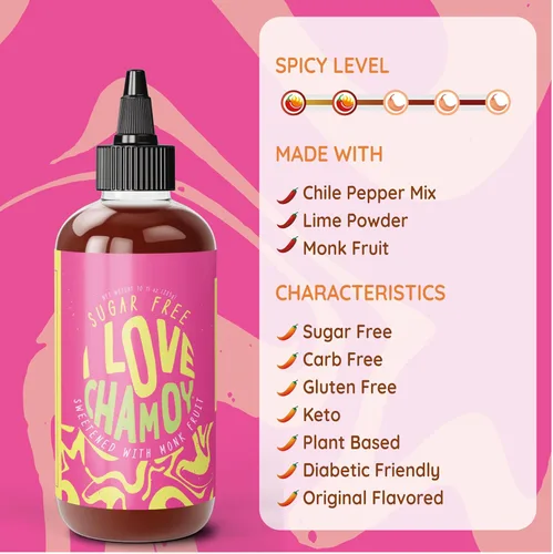 Miniatura 4 de I Love Chamoy Salsa - Salsa de chamoy sin azúcar para frutas - Perfecto para añadir un toque picante a tus aperitivos y platos favoritos - Auténtico