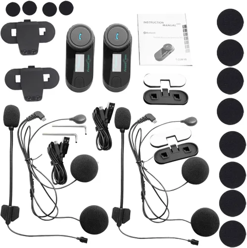 Miniatura 8 de FreedConn TCOM-SC - Auriculares de comunicación con Bluetooth para casco de motociclista, Negro