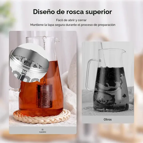 Miniatura 7 de Paquete de 2 coladores de té Reinmoson para té suelto, infusor de té de malla extrafina, acero inoxidable 304 y tapa roscada delgada actualizada, té