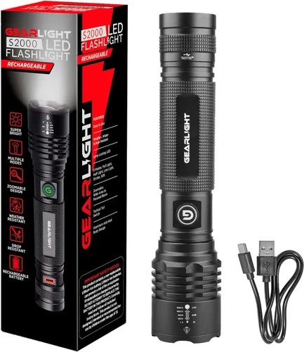 Miniatura 14 de GearLight S2000 - Linterna LED de alto lúmen, súper brillante, potente, táctica de tamaño mediano para actividades al aire libre y uso de emergencia