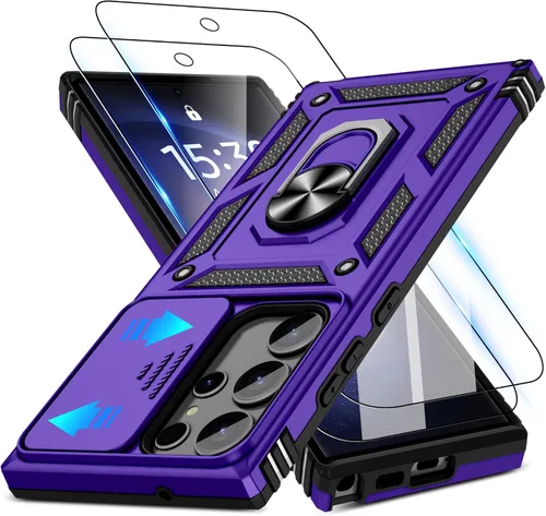 Miniatura 113 de ATUMP Funda para OnePlus Nord N200 5G con protector de pantalla HD con cubierta para cámara deslizante, soporte de anillo de rotación de 360°