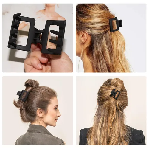 Miniatura 3 de Pinzas de garra para cabello para mujeres y niñas, pinzas cuadradas mate de 2" para cabello fino o grueso, pinzas antideslizantes para el cabello