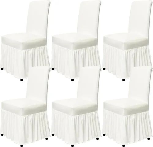 molasofa Juego de 6 fundas para sillas de comedor, fundas elásticas para sillas con falda para cocina, protectores de asiento de cocina, decoración