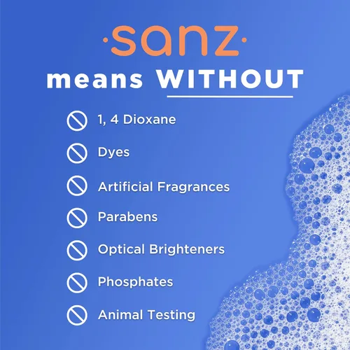 Miniatura 4 de SANZ Detergente hipoalergénico y biodegradable para ropa – supera a las marcas líderes*, libre y transparente, 64 cargas