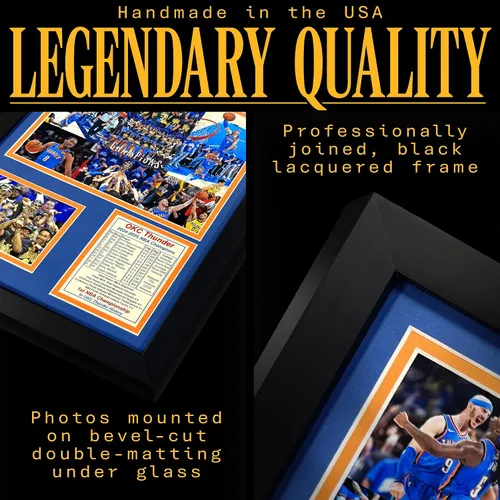 Miniatura 5 de Oklahoma City Thunder (OKC) 2024-2025 NBA Finals Champions Recuerdos coleccionables de baloncesto Imagen enmarcada y regalo de collage de fotos