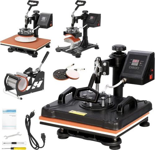 Miniatura 2 de F2C kit de sublimación profesional, prensa de calor, máquina de transferencia, sombrero/taza/palo/gorra/playera, color negro, multifunción (5 en 1)