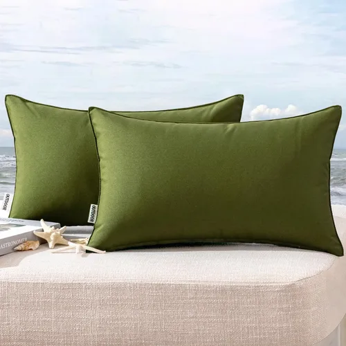 Miniatura 33 de MIULEE - Juego de 2 fundas de almohadas decorativas para exteriores, impermeables, cuadradas, para jardín, para cenador de primavera, tienda de Negro