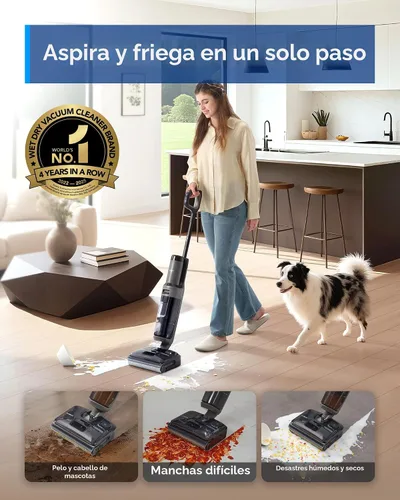 Miniatura 2 de Tineco Floor ONE i6 Stretch Aspiradora Húmeda y Seca, Aspiradora y Trapeadora Todo en Uno, Succión Potente de 20kpa, Hasta 40 Minutos de Tiempo