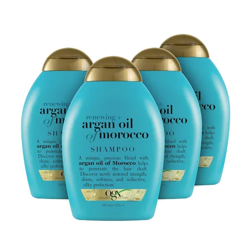 OGX Champú Hidratante Renovador con Aceite de Argán Prensado en Frío de Marruecos, para Ayudar a Hidratar, Suavizar y Fortalecer el Cabello,