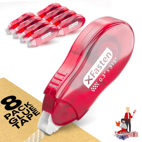 XFasten Japan Dots - Cinta adhesiva de doble cara para álbumes de recortes, extraíble, paquete de 8 (0.315 in x 26 pies), cinta de doble cara para
