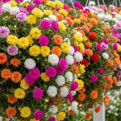 Mezcle plantas de rosas de musgo vivas, de 3 a 5 pulgadas de alto, plantas Portulaca de rosa musgo, planta de cobertura del suelo para jardín