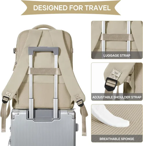 Miniatura 5 de coowoz Mochila Grande de Viaje para Hombres y Mujeres, Mochila de Transporte, Mochila de Senderismo Impermeable para Deportes al Aire Libre, Caqui