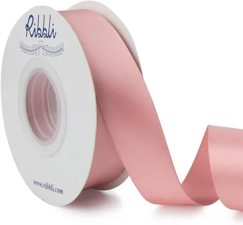 Miniatura 68 de Ribbli - Cinta de satén de doble cara dorada, 1 pulgada x 25 yardas, uso para ramo de lazos, envoltura de regalos, decoración de boda Dorado