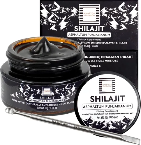 Resina pura Aftabi Shilajit del Himalaya, 400 mg de alta nutrición, Shilajit puro probado en laboratorio con más de 85 minerales y ácido fúlvico,