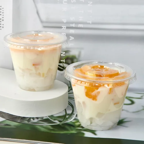 Miniatura 6 de Paquete de 200 vasos de plástico transparente de 9 onzas con tapas planas Tapas planas: 9 oz