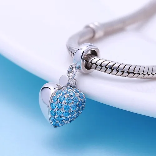 Miniatura 3 de SOUKISS Abalorios colgantes de plata de ley 925 con diseño de corazón de amor para Pandora, pulsera y collar