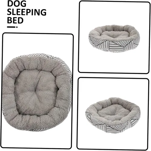 Miniatura 2 de ORFOFE Cama compacta de forro polar de cordero para mascotas, tapete para dormir para gatos y perros, cálido y ligero, portátil, cojín