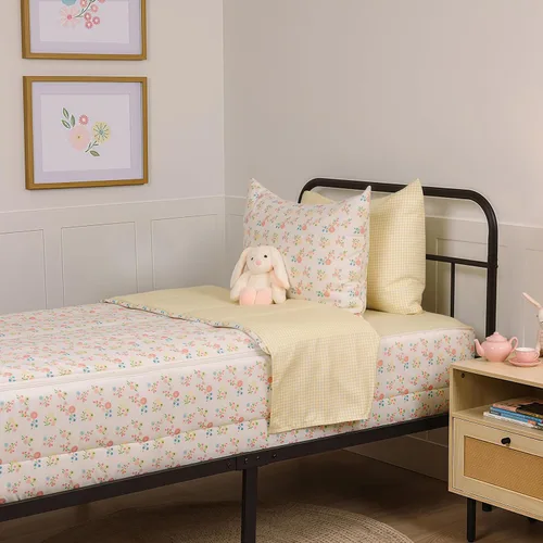 Miniatura 23 de Beddy's Flower Blossoms - Ropa de cama duradera con cremallera para niños - Cama en una bolsa - Sábanas y edredón florales rosas - Incluye funda